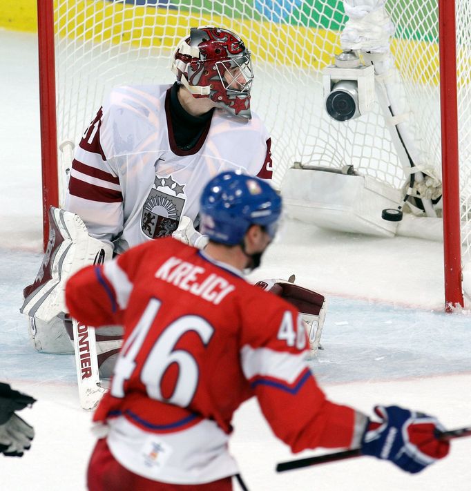 David Krejčí na ZOH ve Vancouveru 2010. V prodloužení rozhodl zápas proti Lotyšům v osmifinále.