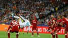 fotbal, Liga mistrů 2017/2018, Real Madrid - Liverpool, Gareth Bale střílí nůžkami gól