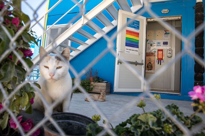 Uprchlický tábor Kara Tepe na ostrově Lesbos v Řecku.