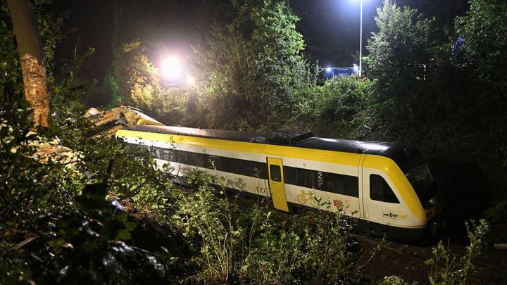 Tři mrtví včetně strojvedoucího při nehodě vlaku v Německu. Vagóny se převrátily; Zdroj foto: Reuters