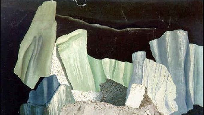 Severní krajina. Obraz, který surrealistka Toyen namalovala v roce 1931.