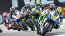 Yamaha MotoGP rider Valentino Rossi of Italy (R) takes a curve during the Dutch Grand Prix in Assen June 29, 2013. REUTERS/Paul Vreeker/United Photos (NETHERLANDS - Tags: