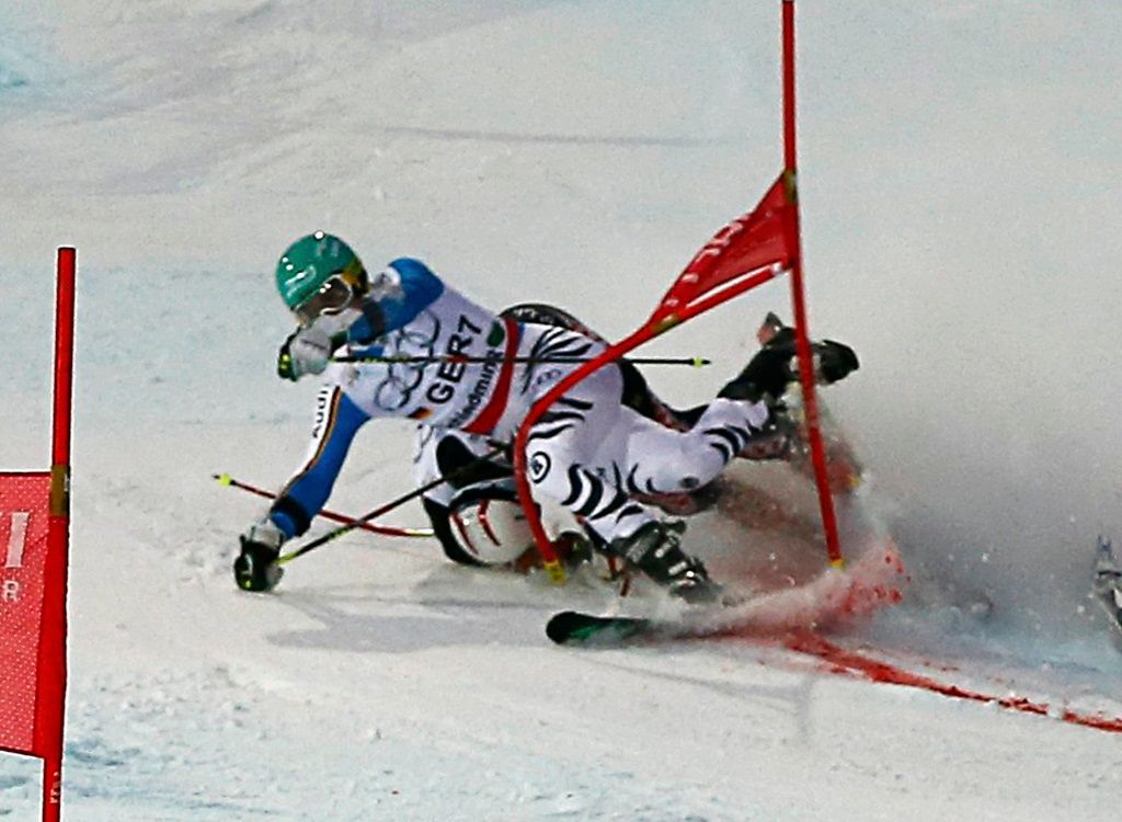 MS ve sjezdovém lyžování Schladming - týmová soutěž paralelní slalom (Filip Zubčič a Felix Neureuther)