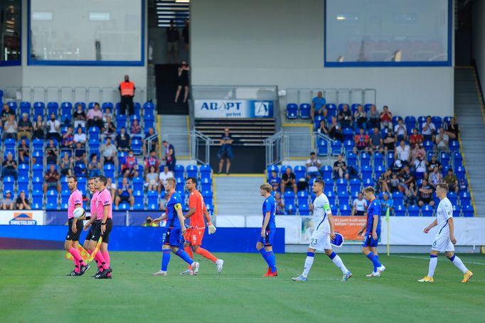 Začátek zápasu Evropské konferenční ligy Plzeň - Brest