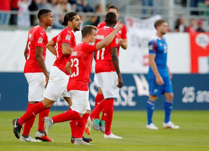 Liga národů, Švýcarsko vs. Island (Xherdan Shaqiri)