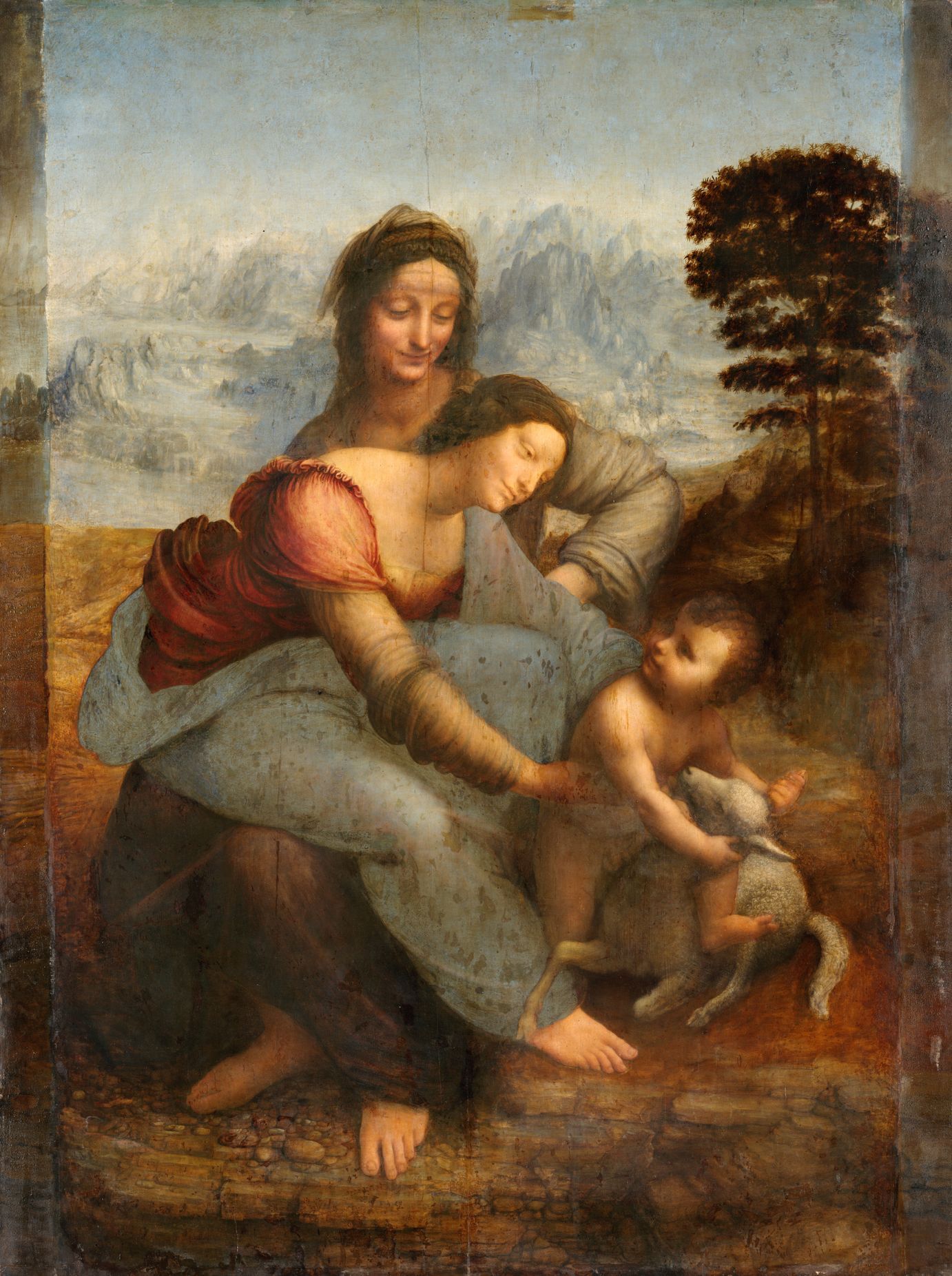Leonardo da Vinci: Svatá rodina se svatou Annou