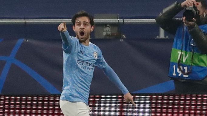 Bernardo Silva slaví branku v osmifinále Ligy mistrů 2021