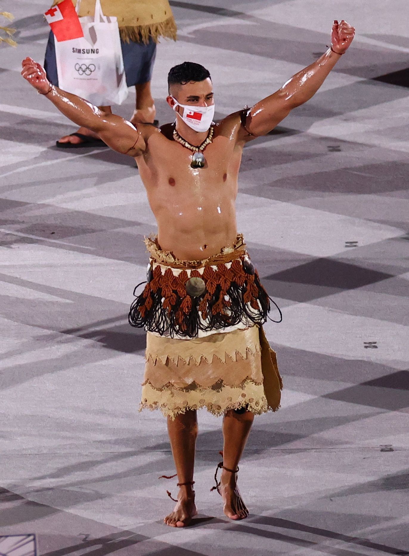 Nástup sportovců Tongy na olympiádě v Tokiu 2020