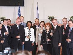 Czech lawmakers and US Secretary Condoleezza Rice