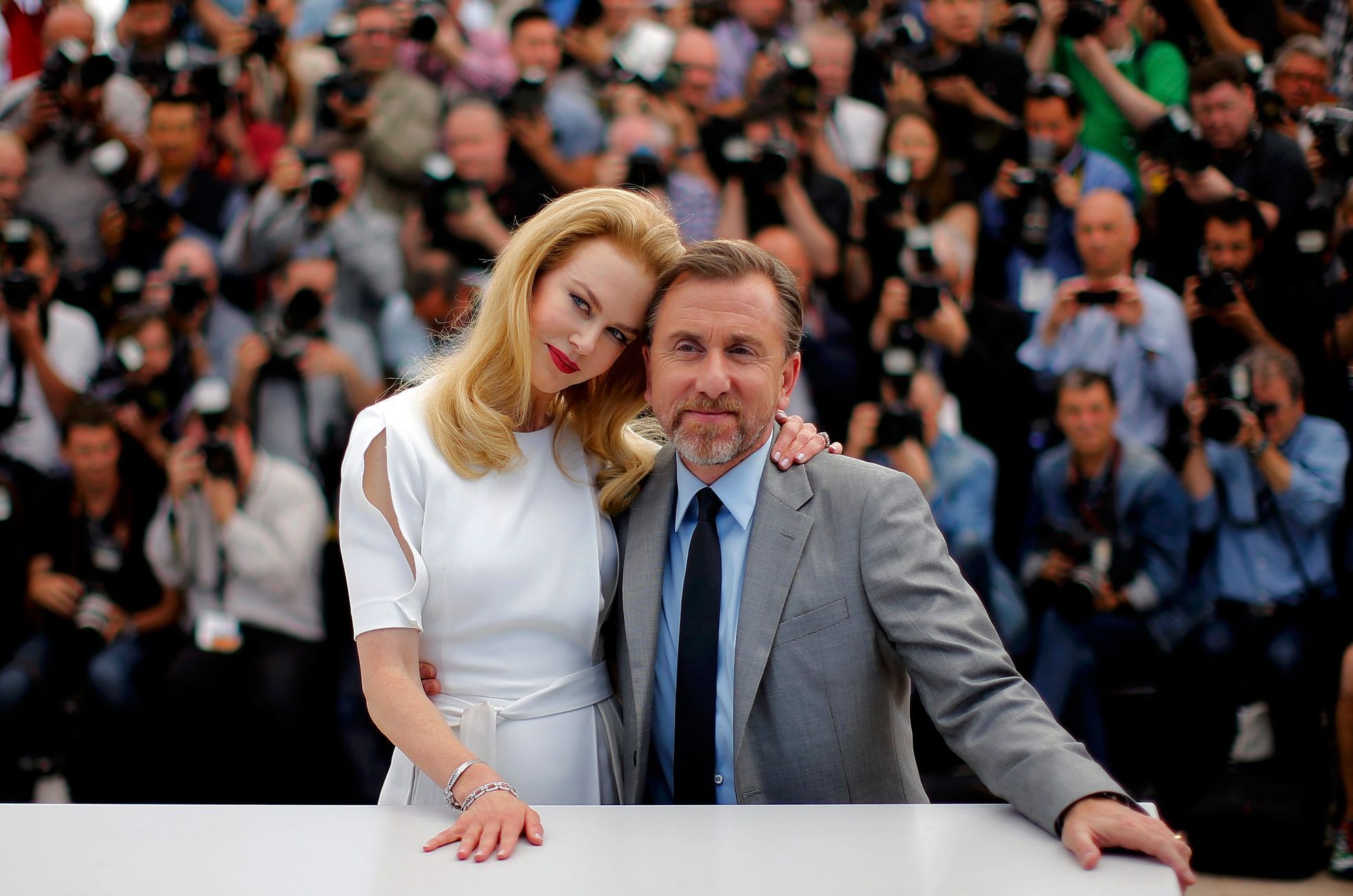 Cast members Nicole Kidman and Tim Roth pose during a photocall for the film &quot;Grace of Monaco&quot; out of competition before the opening of the 67th Cannes Film Festival in Cannes