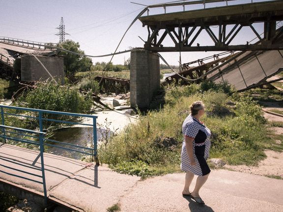 Zničený most ve Voznesensku.