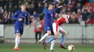 Petr Ševčík v prvním čtvrtfinále Evropské ligy Slavia - Chelsea.