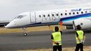 Farnborough Airshow - přehlídka letecké techniky, červenec 2018. Mitsubishi Regional Jet (MRJ)