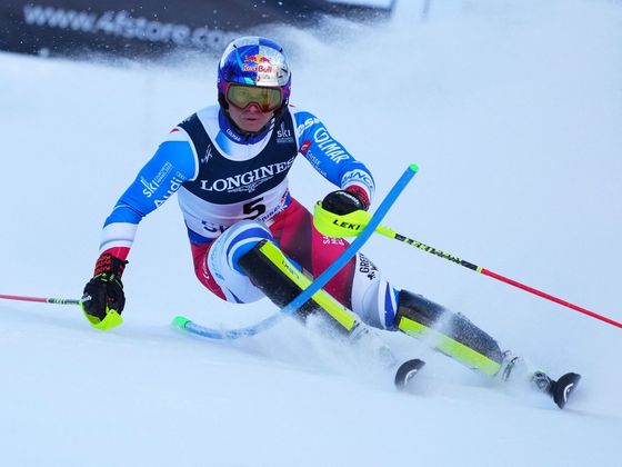 Alexis Pinturault při slalomu do kombinace na MS 2023 se Francii.