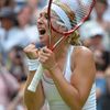 Sabine Lisická na Wimbledonu 2013 po výhře nad Serenou Williamsovou