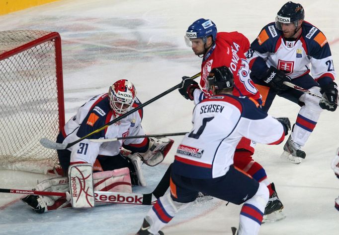 Hokej, Česko - Slovensko: Michal Vondrka - Rastislav Staňa a Michal Sersen (8)