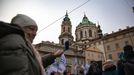 Protest studentů a odborů proti opatřením vlády Petra Fialy.