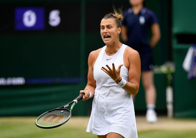 Karolína Plíšková, Aryna Sabalenková, semifinále Wimbledonu 2021