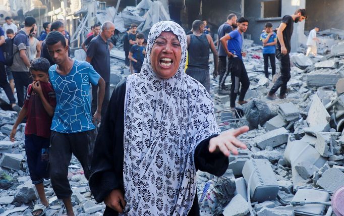 Následky nočního izraelského útoku na dům v Gaze, 16. září 2025