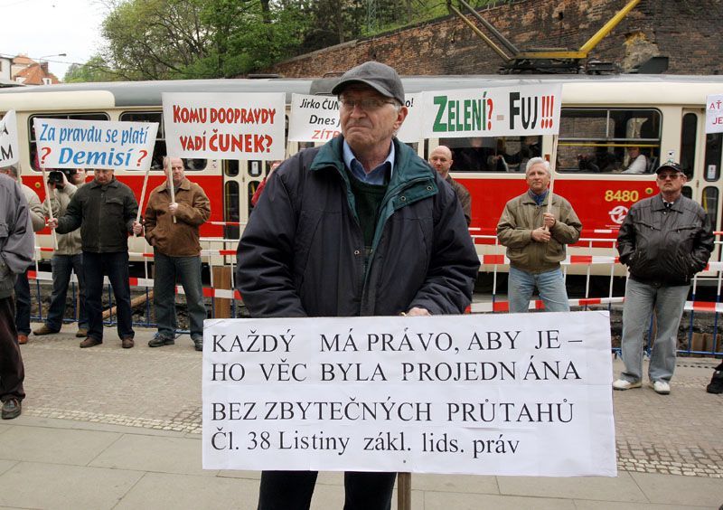 Demonstrace na podporu Jiřího Čunka