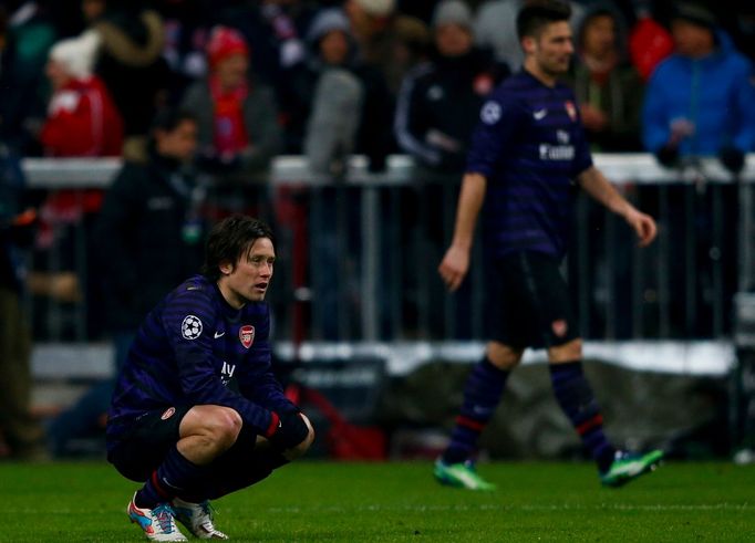 Fotbal, Liga mistrů, Bayern Mnichov - Arsenal: smutný Rosický