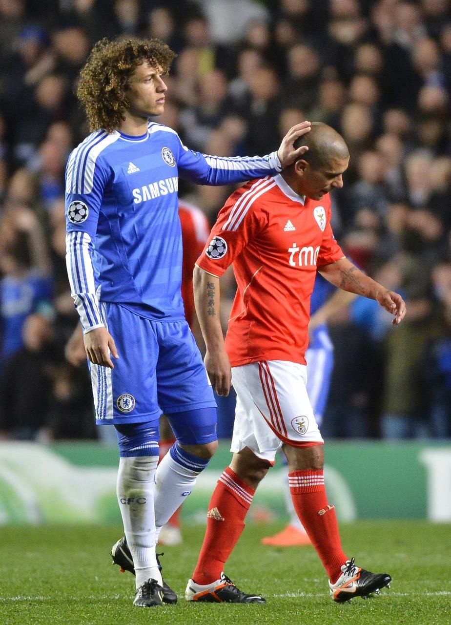 Liga mistrů: Chelsea - Benfica (David Luiz, Maxi Pereira)