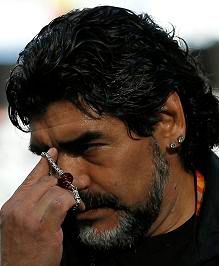Diego Maradona před zápasem s Německem