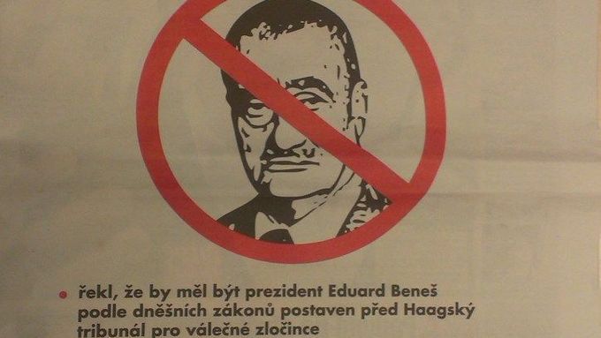 "Don't vote for Karel Schwarzenberg," said an ad published in the Blesk tabloid daily