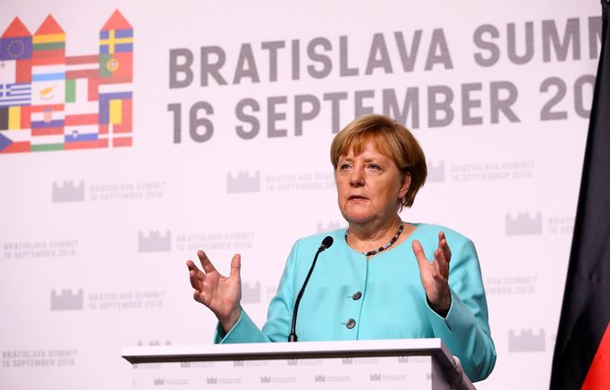 Německá kancléřka Angela Merkelová na bratislavském summitu EU