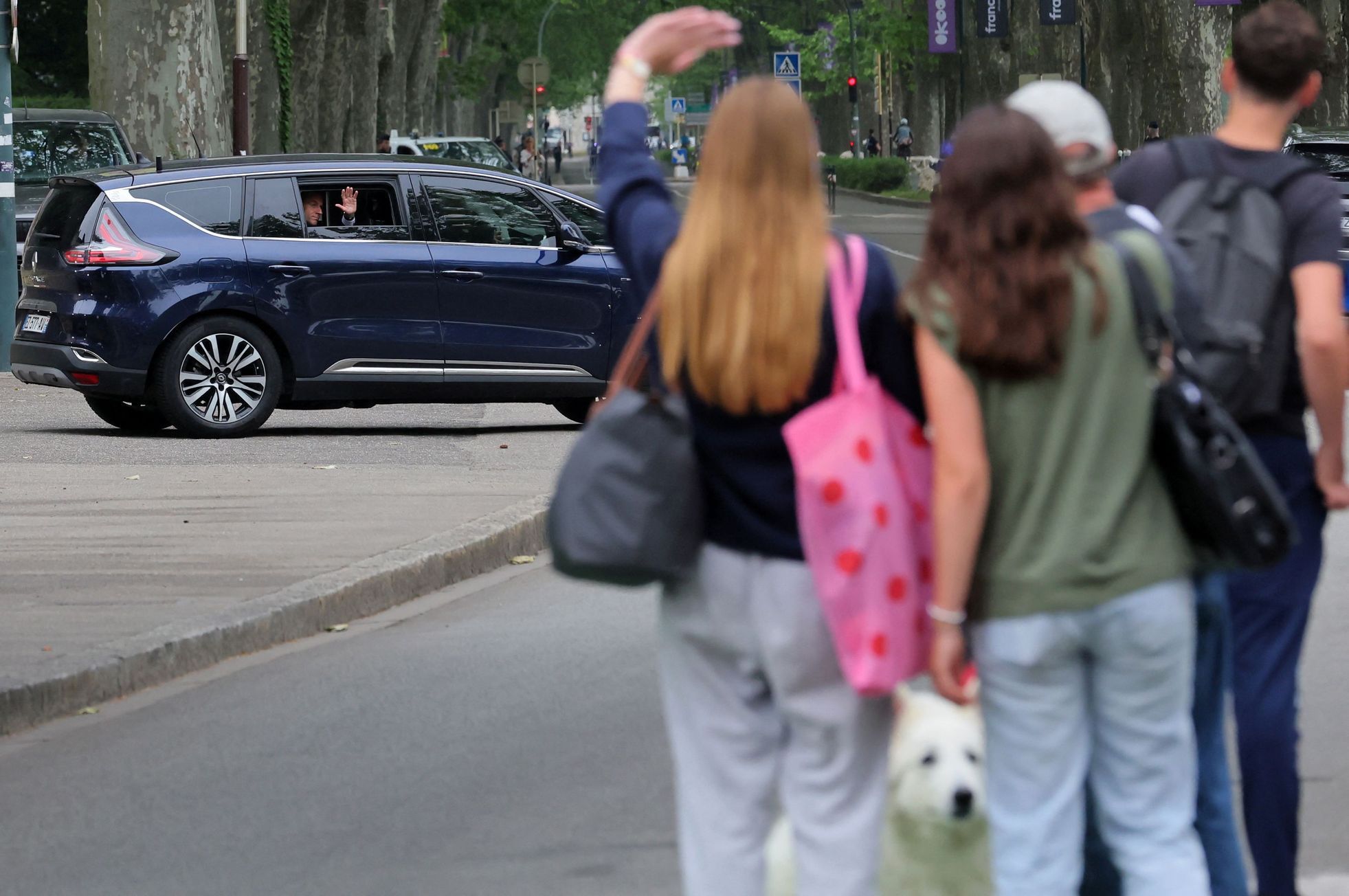 French President Macron in Annecy the day after knife attack