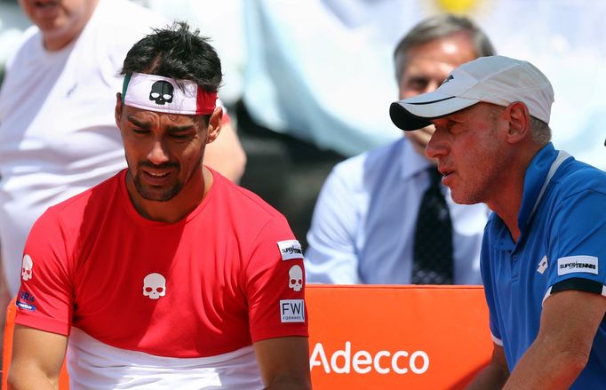 Davis Cup 2017: Fabio Fognini  a italský kapitán Corrado Barazzutti