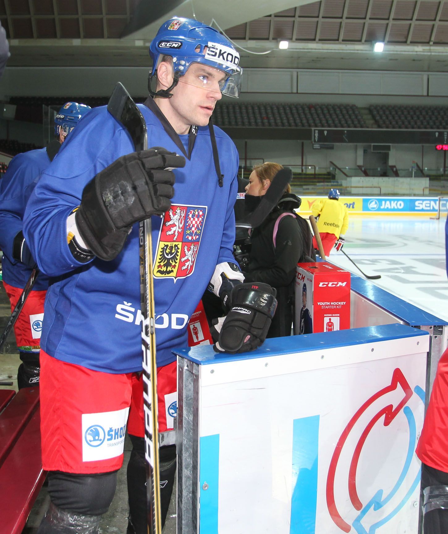 Český hokejový reprezentant Ladislav Šmíd při tréninku před Karjala Cupem 2012.