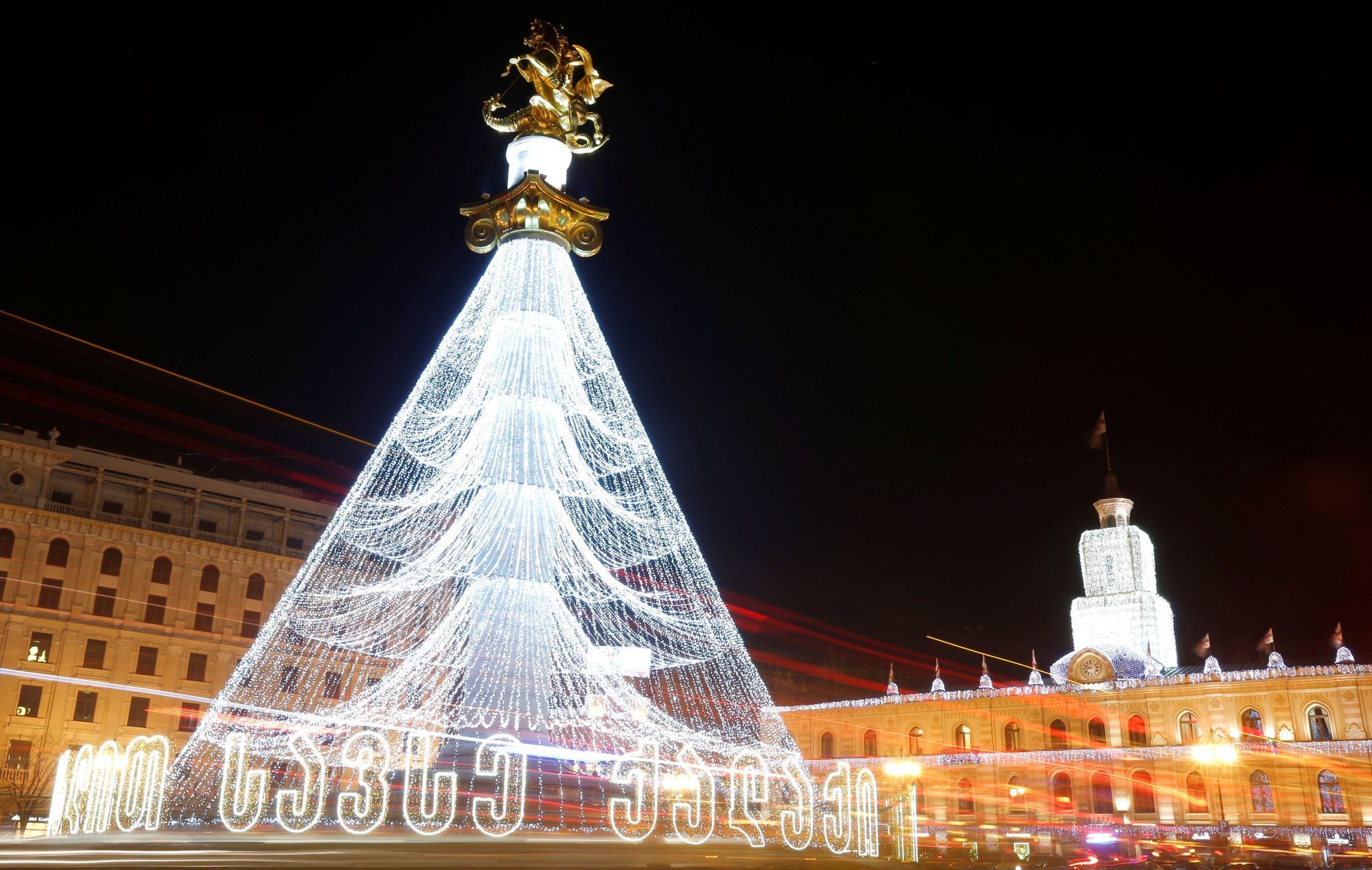 Vánoce osvětlení výzdoba Tbilisi