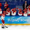 OH 2022, Peking, hokej, Česko - Dánsko, radost Dánska po druhém gólu