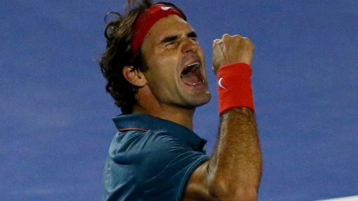 Roger Federer se raduje z postupu do semifinále Australian Open 2014