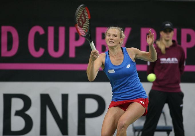 Kateřina Siniaková ve finále Fed Cupu 2018 Česko - USA