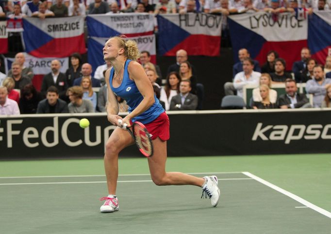 Kateřina Siniaková ve finále Fed Cupu 2018 Česko - USA