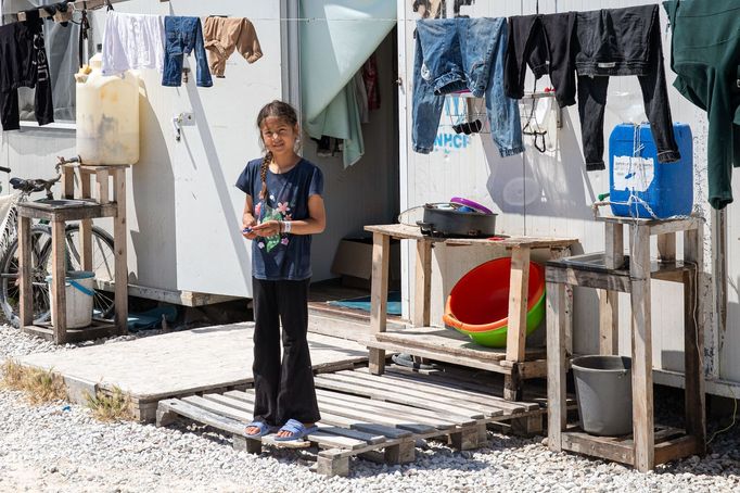 Uprchlický tábor Kara Tepe na ostrově Lesbos v Řecku.