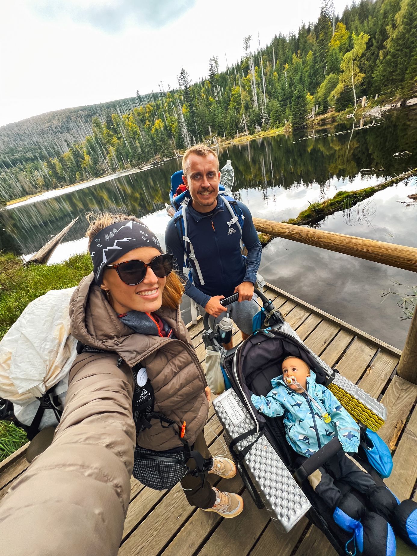 Hanka šla část Stezky Českem s malým synem v kočárku