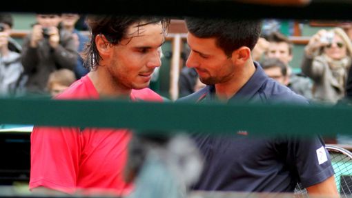 Rafael Nadal Novak Djokovič po finále French Open 2012.