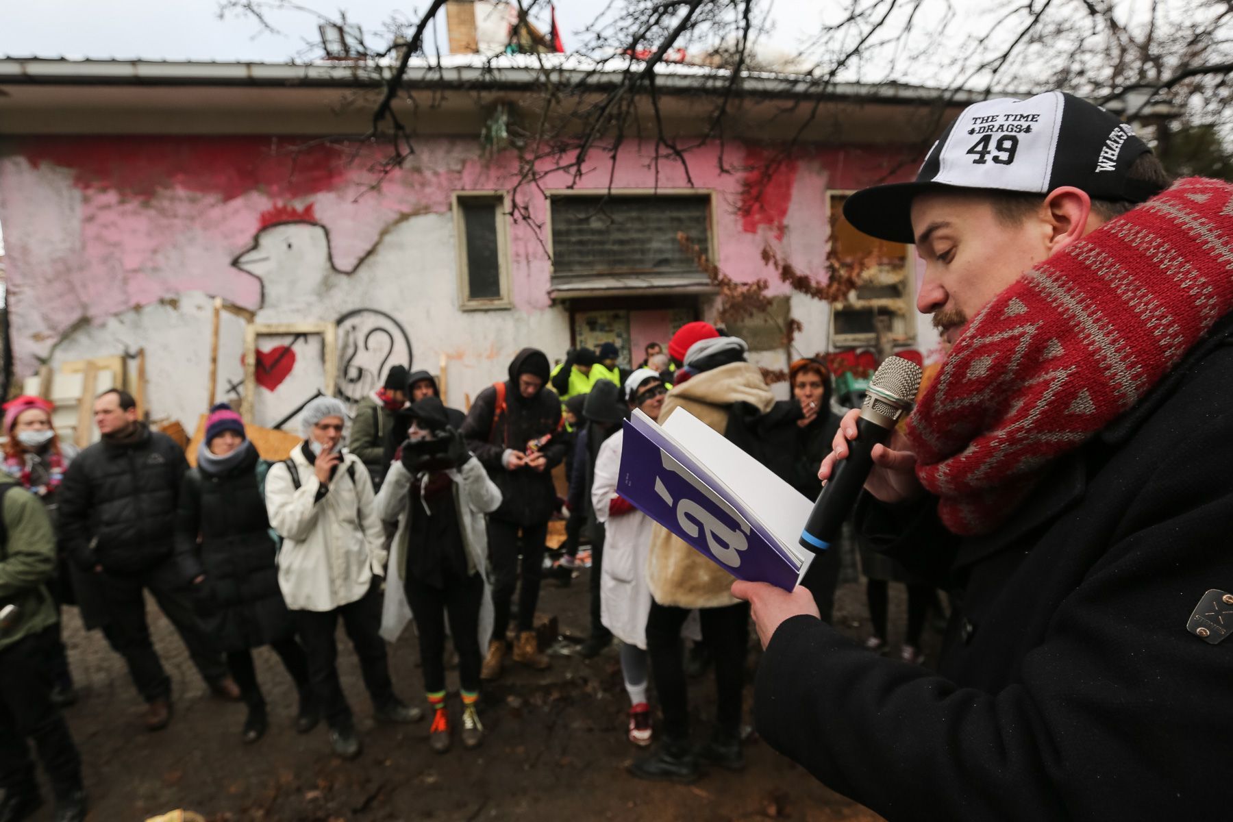 Vyklízení Sociálního centra Klinika v Praze, 10.1.2018