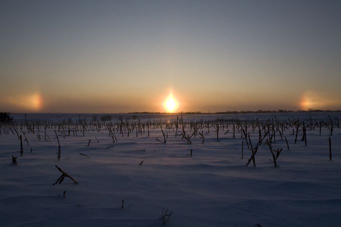 Blowing Ice Crystals Creating Sundogs