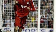 Liverpoolský Peter Crouch se raduje z gólu do sítě Toulouse v třetím předkole Ligy mistrů.