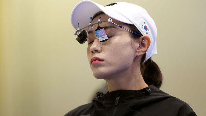 Kim Ye-ji, korejská střelkyně během olympiády v Paříži.