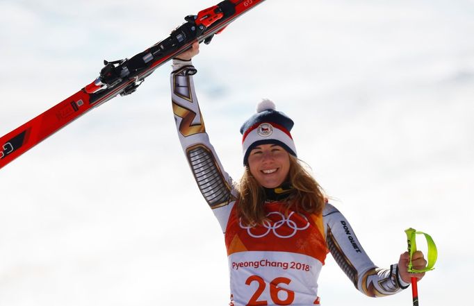 Ester Ledecká v super-G na ZOH 2018