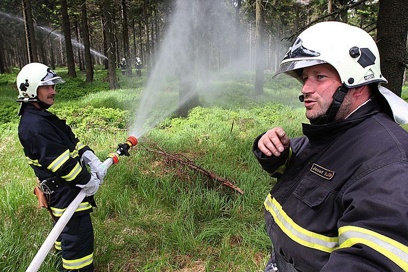 Cvičení hasičů v KRNAP