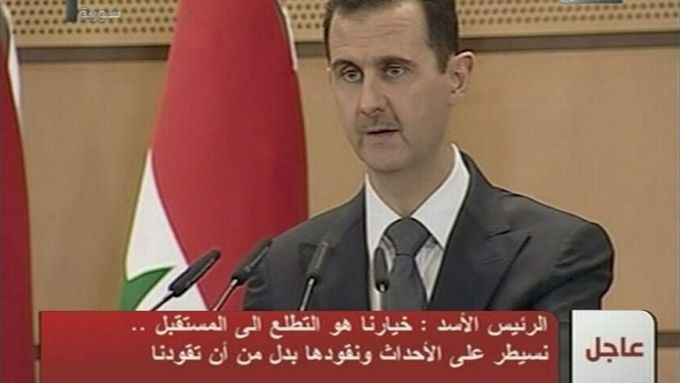 Bašar Asad promluvil v pondělí k národu v televizním projevu.