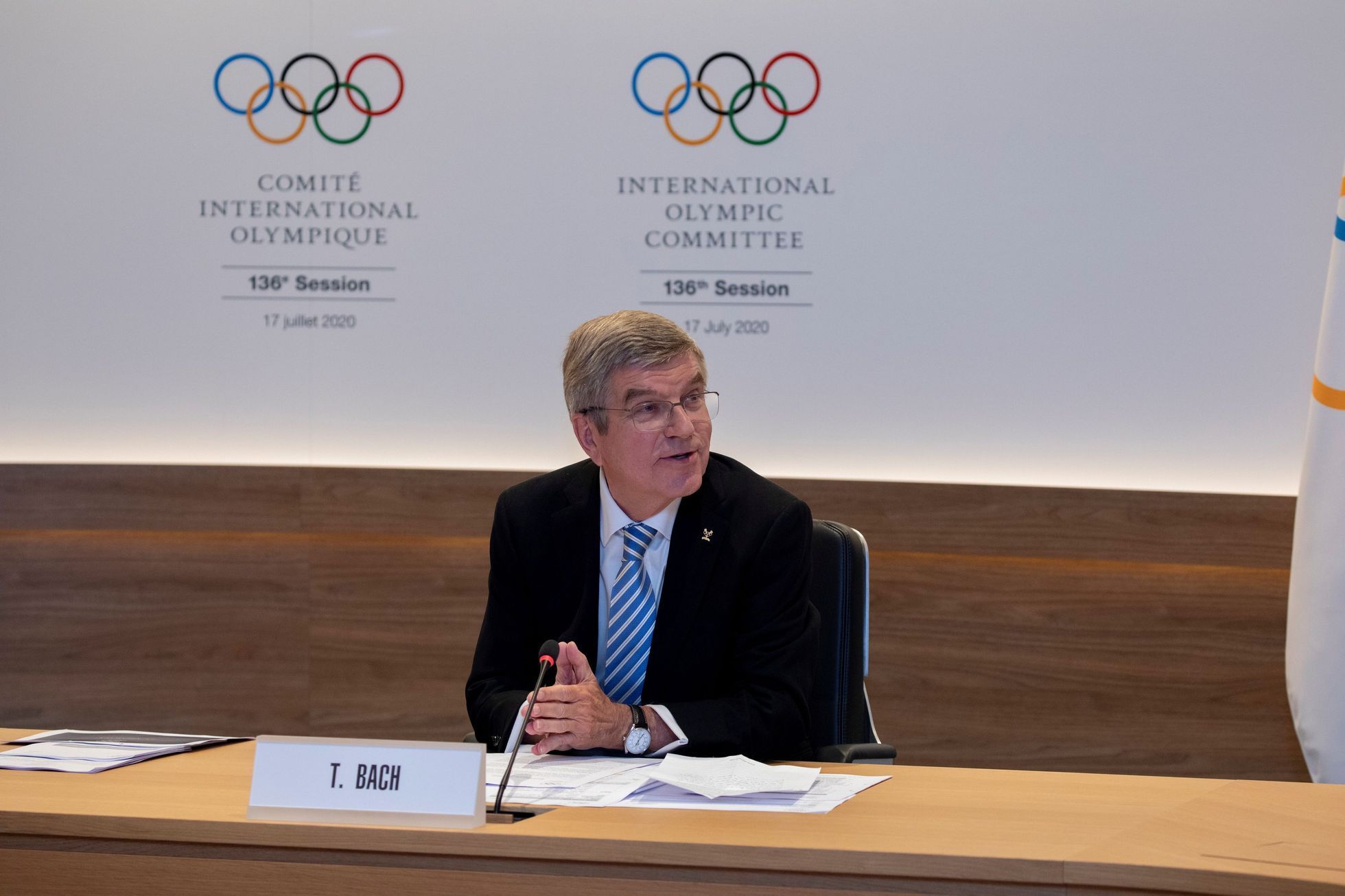 IOC President Bach hosts the first ever remote IOC Session in Lausanne