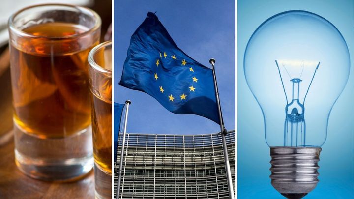 Kvíz: Poznáte dezinformaci? Zakázala EU Čechům rum, zabijačku či žárovky?; Zdroj foto: Shutterstock.com, Koláž Aktuálně.cz