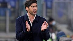 fotbal, Evropská liga 2020/2021, AS Řím - Ajax Amsterdam, trenér AS Řím Paulo Fonseca